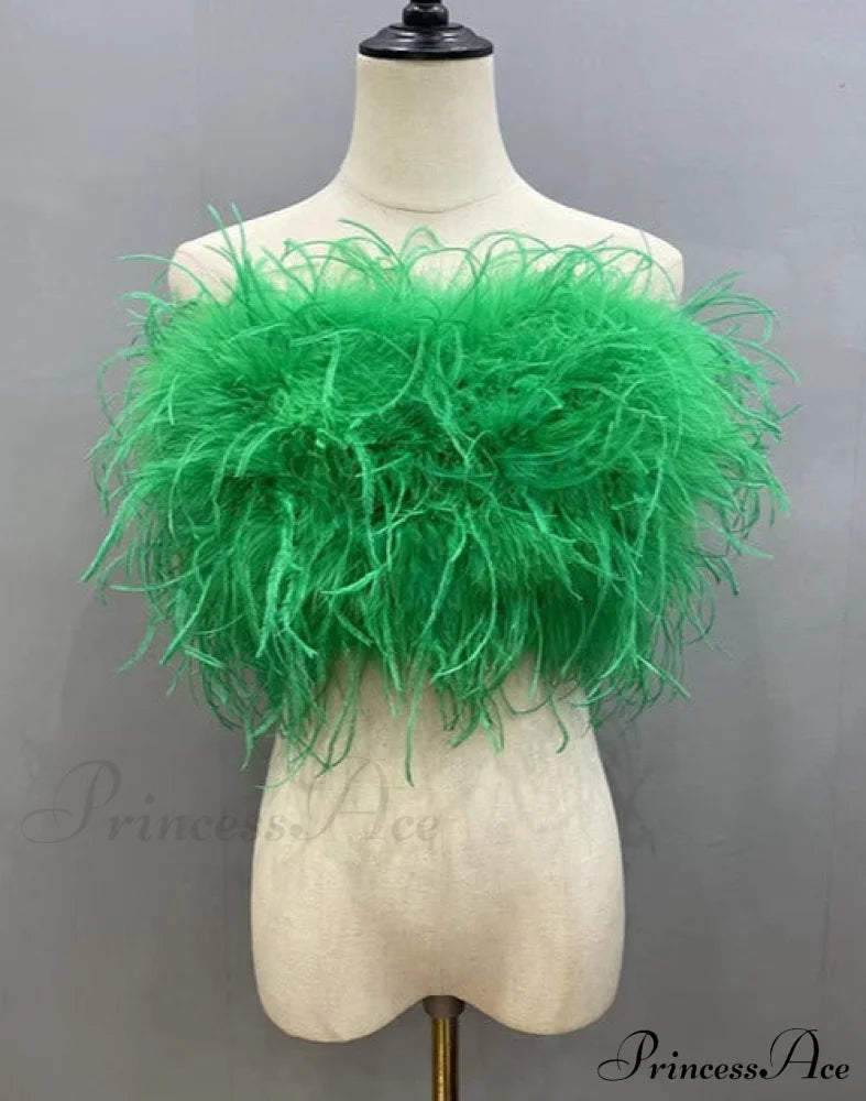 Jenna Feather Blouse Green / Xs Tops & Blouses