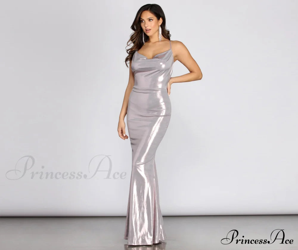 Jenna Metallic Stylish Goddess Maxi Dress S.o. Long Dresses