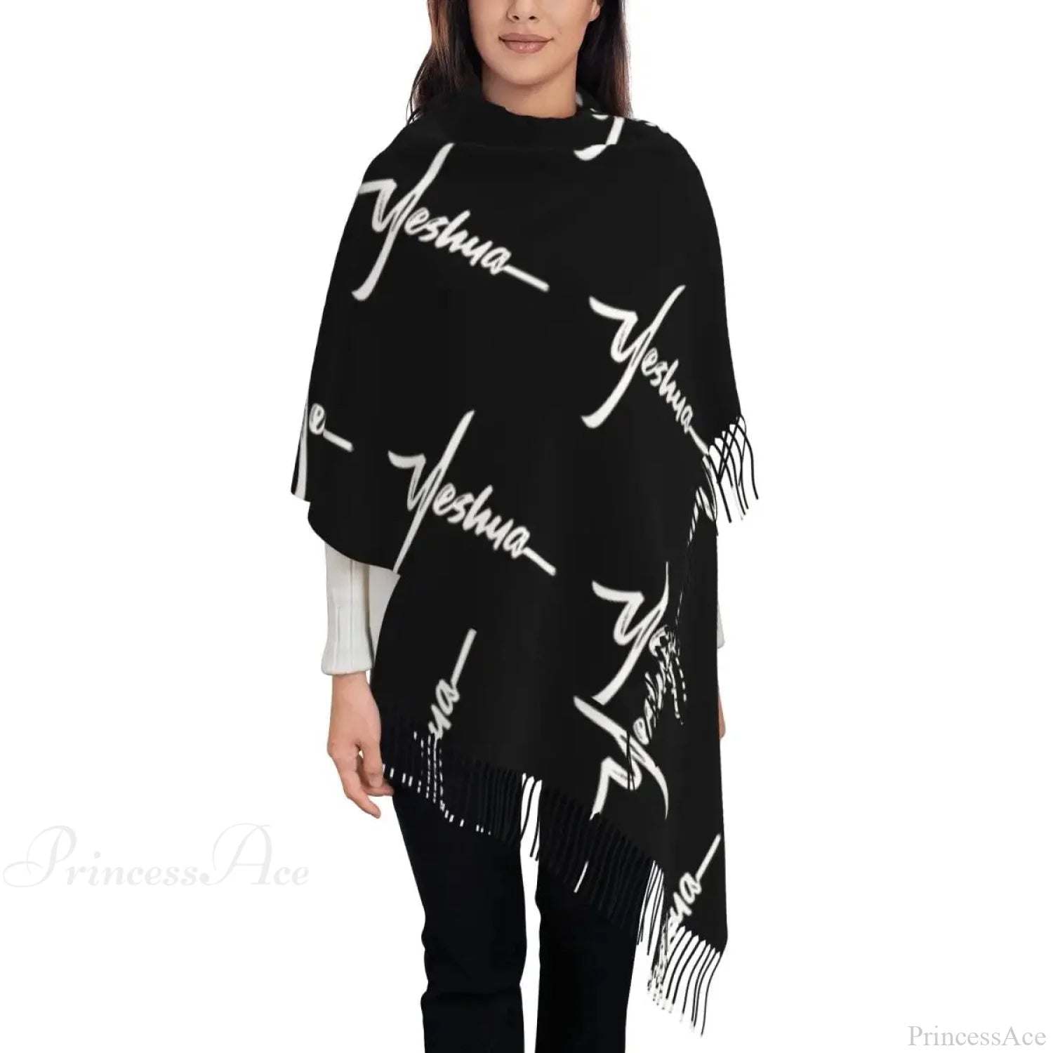 Jesus Saved My Life Warm Winter Christian Faith Shawl Wrap Scarf Black 12 / 72X197Cm Scarfs-L