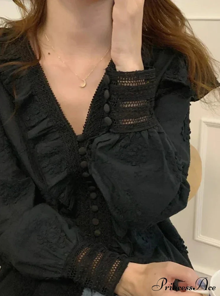 Joane Elegant Blouse Black / S