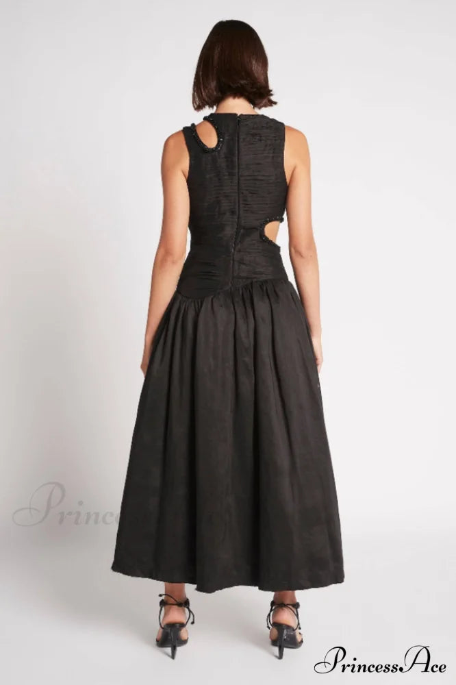 Jolie Abstract Stylish Cut-Out Midi Dress