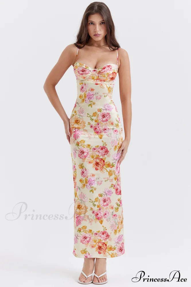 Josefina Ivory Stylish Floral Maxi Dress