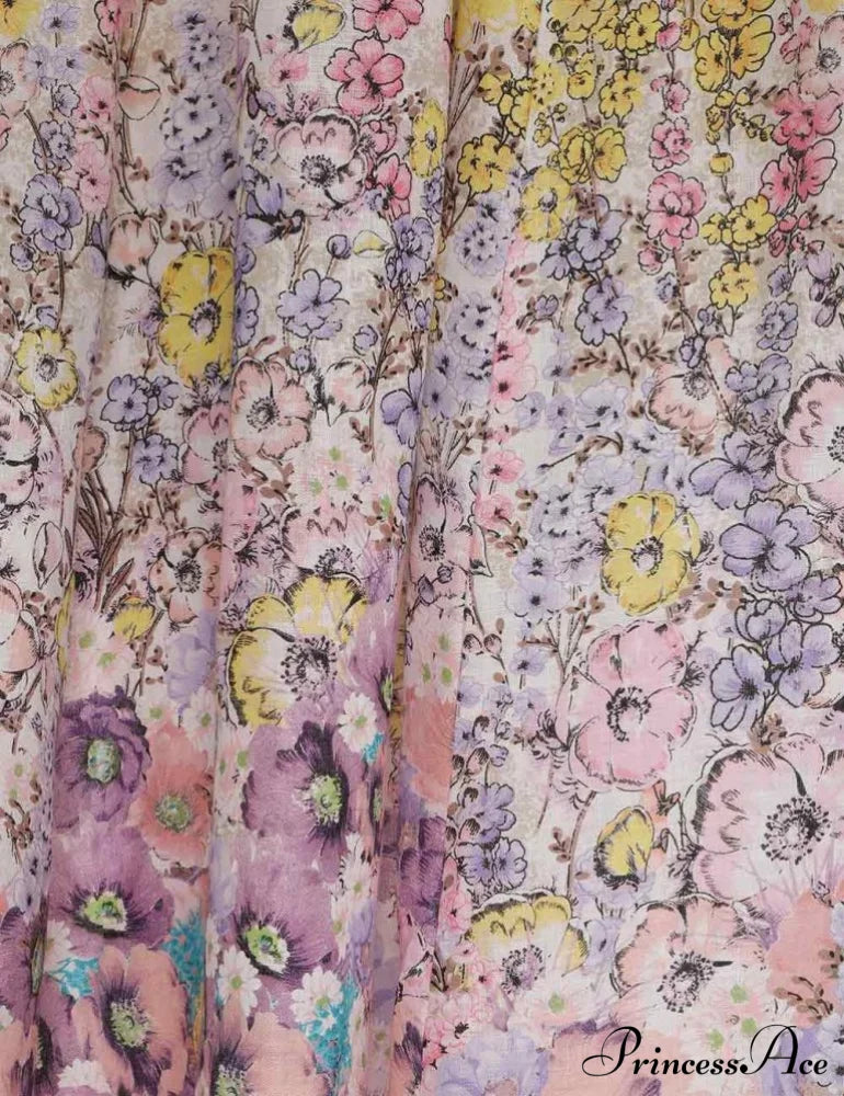 Jude Scallop Midi Charming Dress Peach Gradient Floral