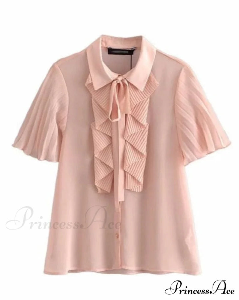 Kaiya Women’s Blouse Xs / Pink/Short Sleeves Tops & Blouses