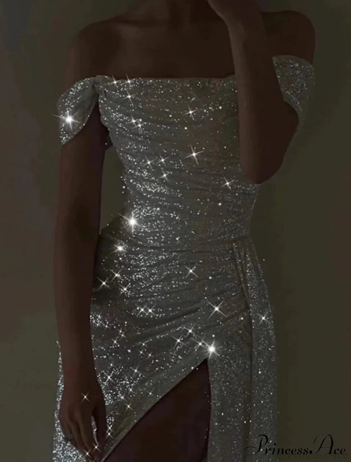 Kaliyah Formal High Charming Slit Lurex Dress S.o. Long Dresses