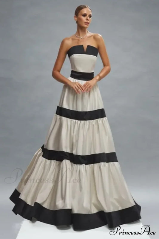 Karen Colorblock Stylish Bowknot Maxi Dress