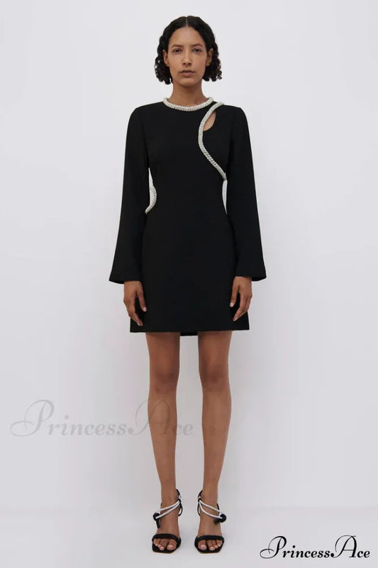 Katharine Diamante Mini Charming Dress In Black 4 Days / 2 Xs