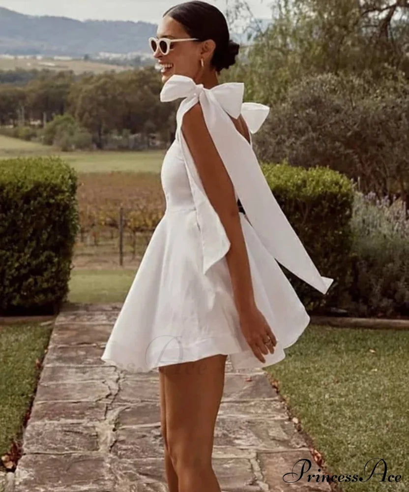 Katie Elegant Mini Dress White / S