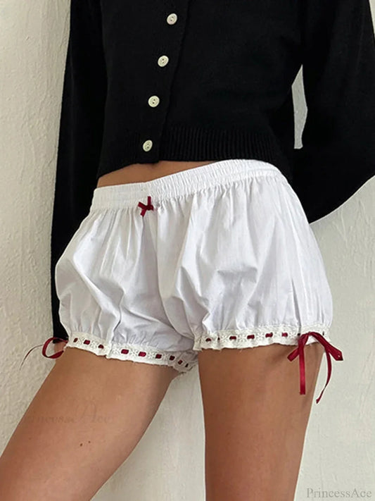Kawaii Bow Ruffle Bloomer Short WHITE / S short-250223