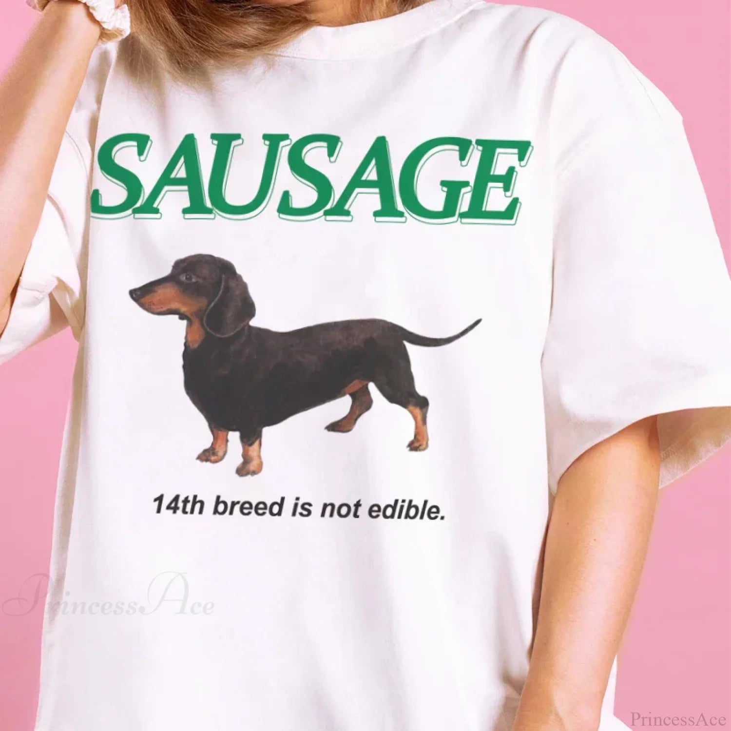 Kawaii Sausage Dog Funny T-shirt WHITE / S t-shirt-250223