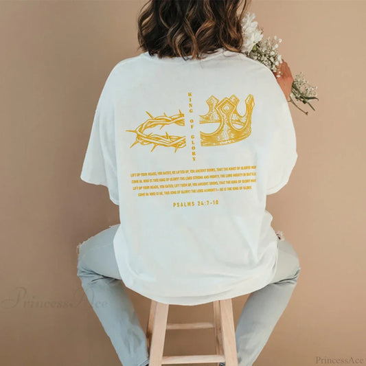 King of Glory Vintage Jesus T-shirt WHITE / S t-shirt-250223