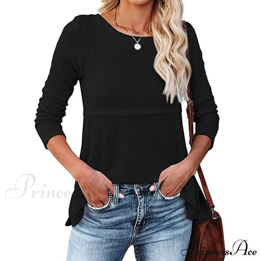 Women's Pullover Knit Sweater Black __stock:200 clothes refund_fee:1200 tops