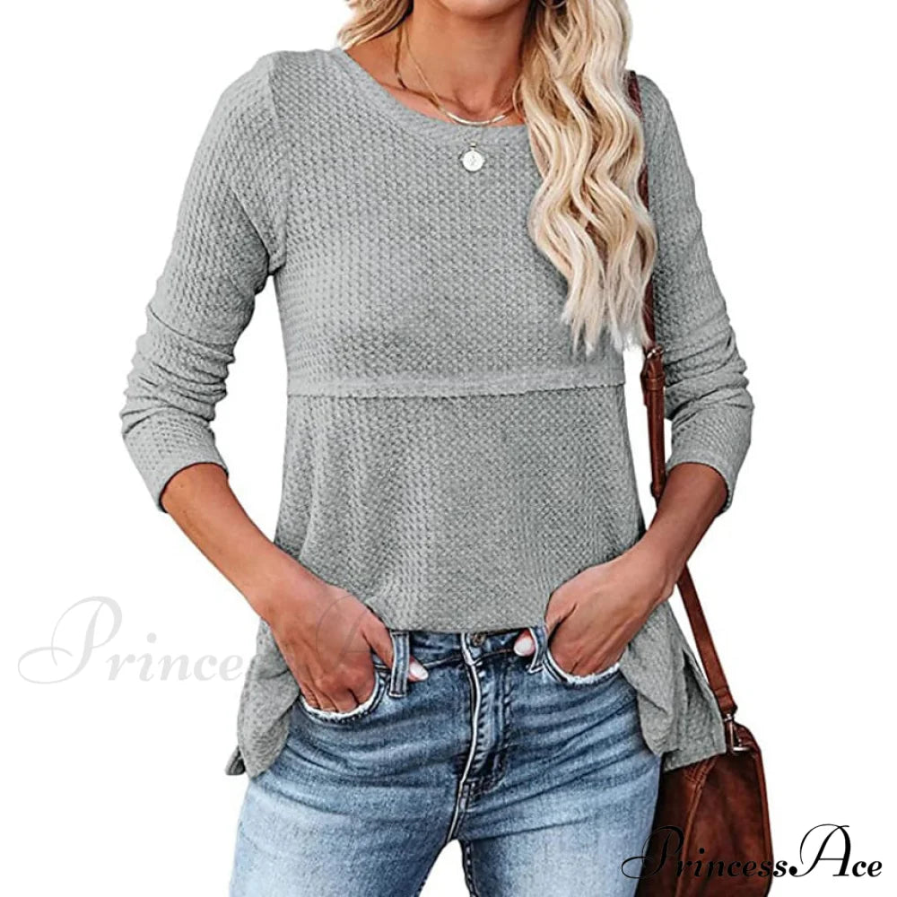 Women's Pullover Knit Sweater Gray __stock:200 clothes refund_fee:1200 tops