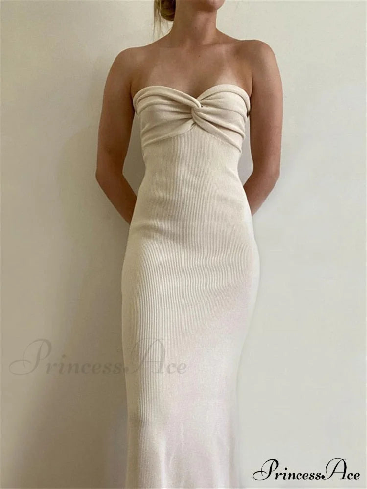 Knit Twisted Tube Midi Dress Free From Label