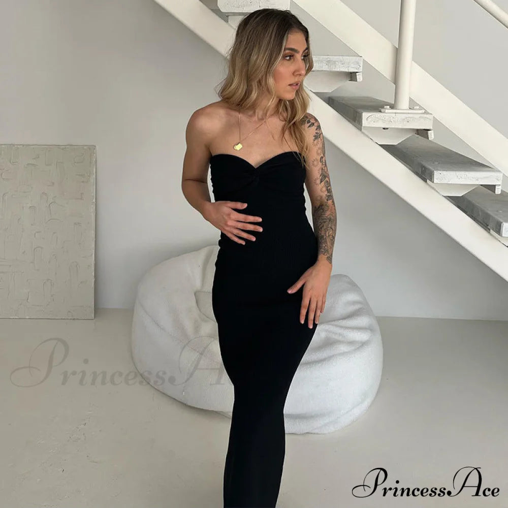 Knit Twisted Stylish Tube Midi Dress Dresses