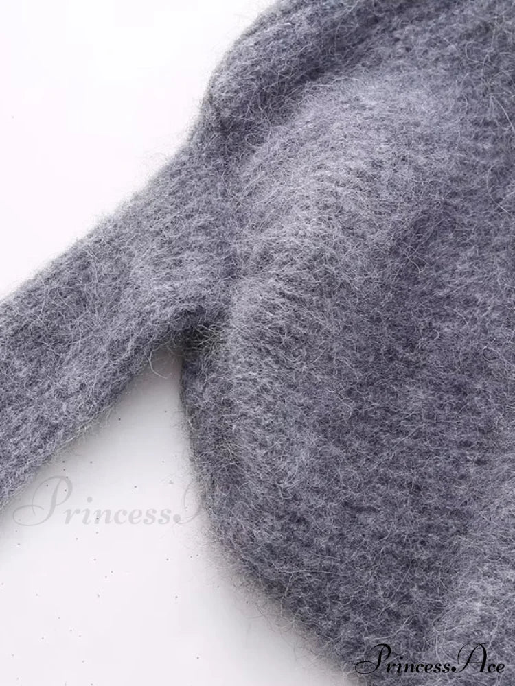 Women's Style Asymmetrical Knitted Sleeve Long Sleeve, One Sleeve Sweater top Grey clothes long sleeve top long sleeve tops Sweater sweaters top tops