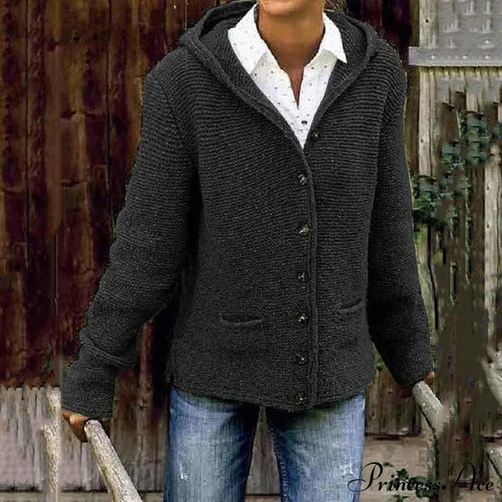 Vintage Hooded Knitted Cardigan Black also bought Best Sellings cardigan cardigans clothes Plus Size Sale tops Topseller