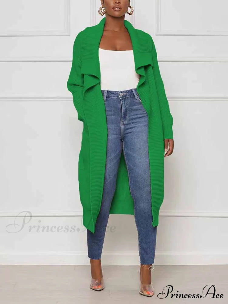 Knitted Sleeveless Graceful Floral Mini Dress Green / S Cardigan