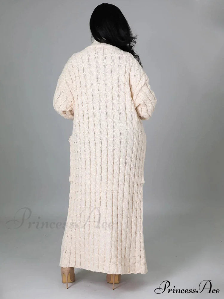 Knitted Solid Graceful Open Front Cardigan