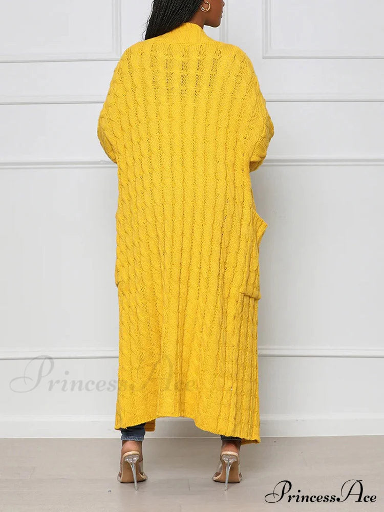 Knitted Solid Graceful Open Front Cardigan