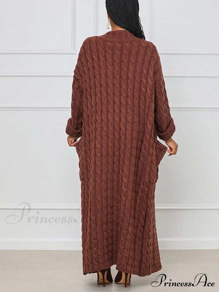 Knitted Solid Graceful Open Front Cardigan