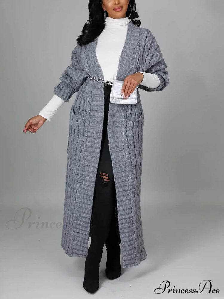 Knitted Solid Graceful Open Front Cardigan