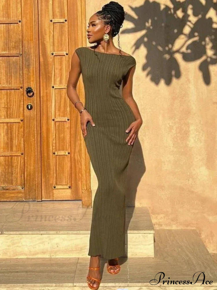 Knitted Split Maxi Dress