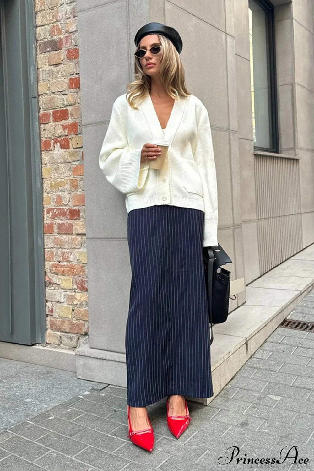 Knitted V Neck Loose Lazy Fit Cardigan