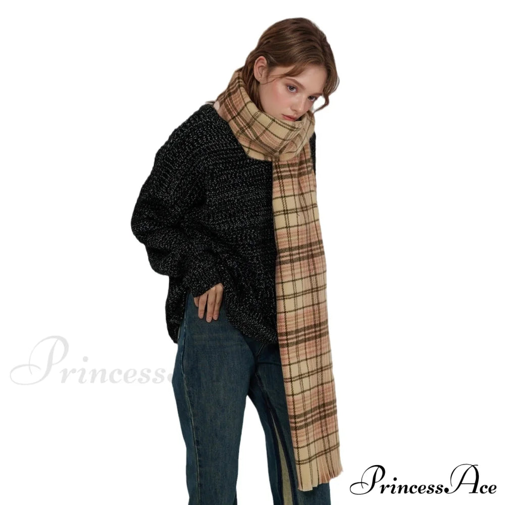 Korean Elegant Fashionable Soft Warm Cozy Classic Trendy Shawl Scarf