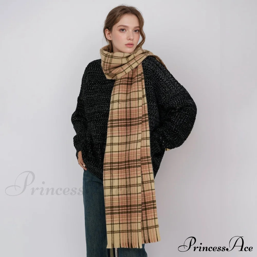 Korean Elegant Fashionable Soft Warm Cozy Classic Trendy Shawl Scarf