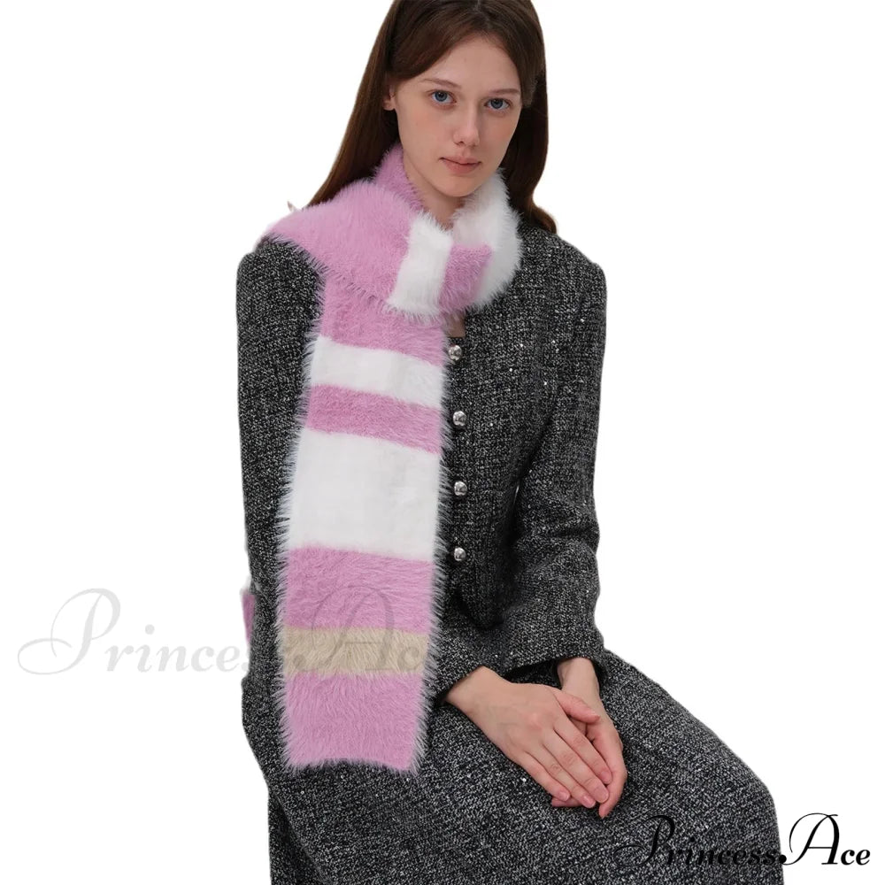 Korean Style Soft Warm Stripe Knitted Scarf For Autumn/Winter Scarfs-L