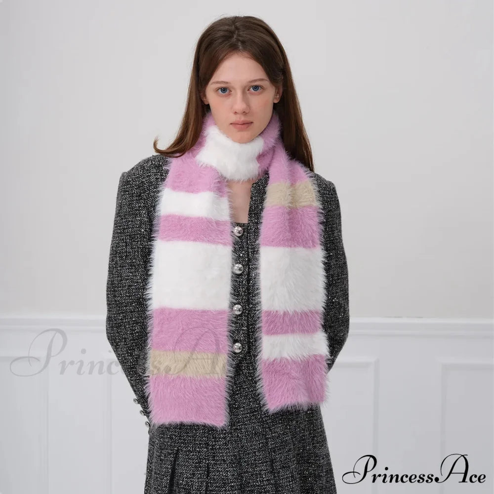 Korean Style Soft Warm Stripe Knitted Scarf For Autumn/Winter Scarfs-L