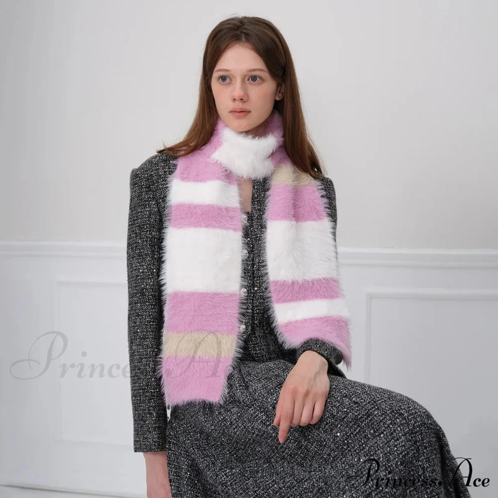 Korean Style Soft Warm Stripe Knitted Scarf For Autumn/Winter Scarfs-L