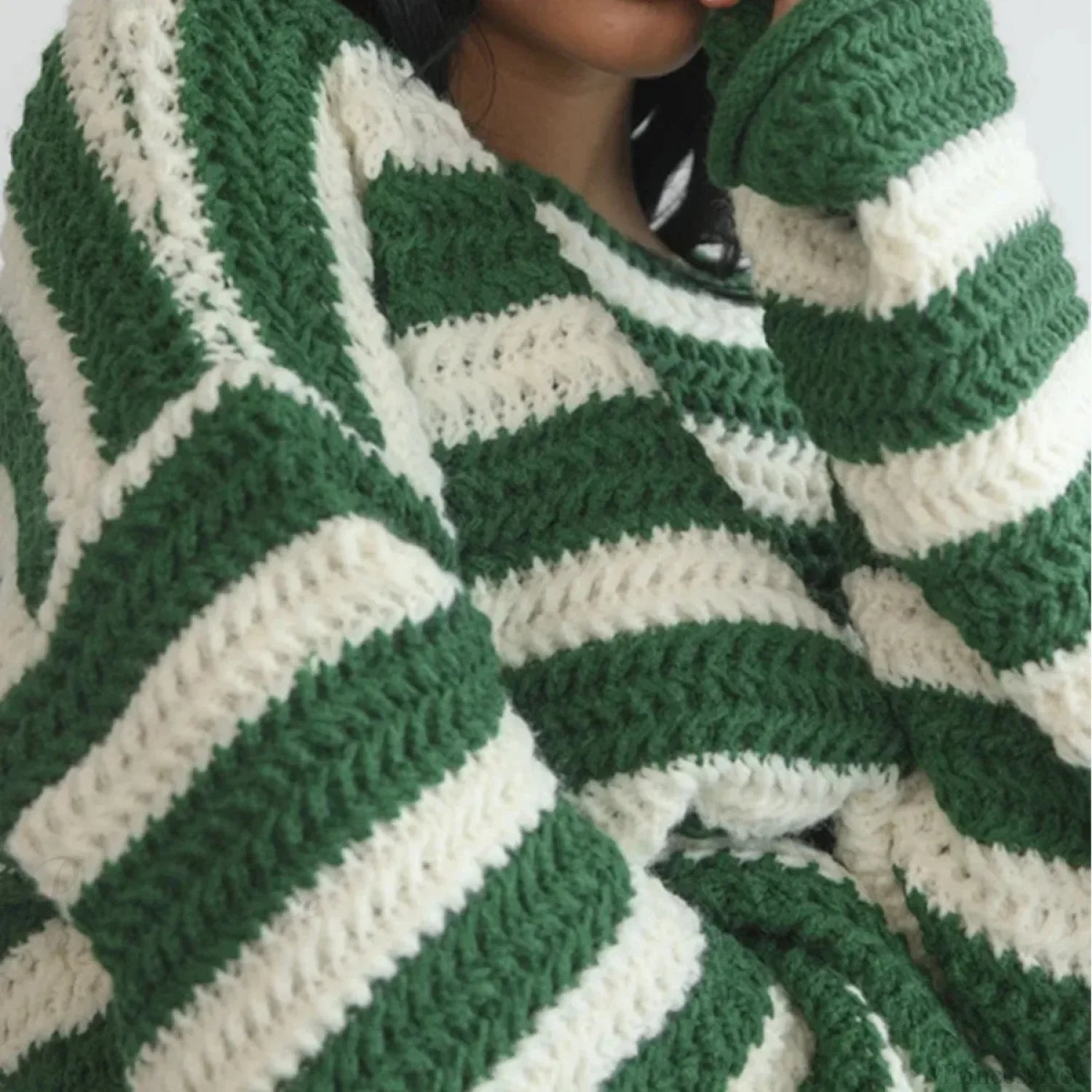 Korean Style Striped Oversized Sweater