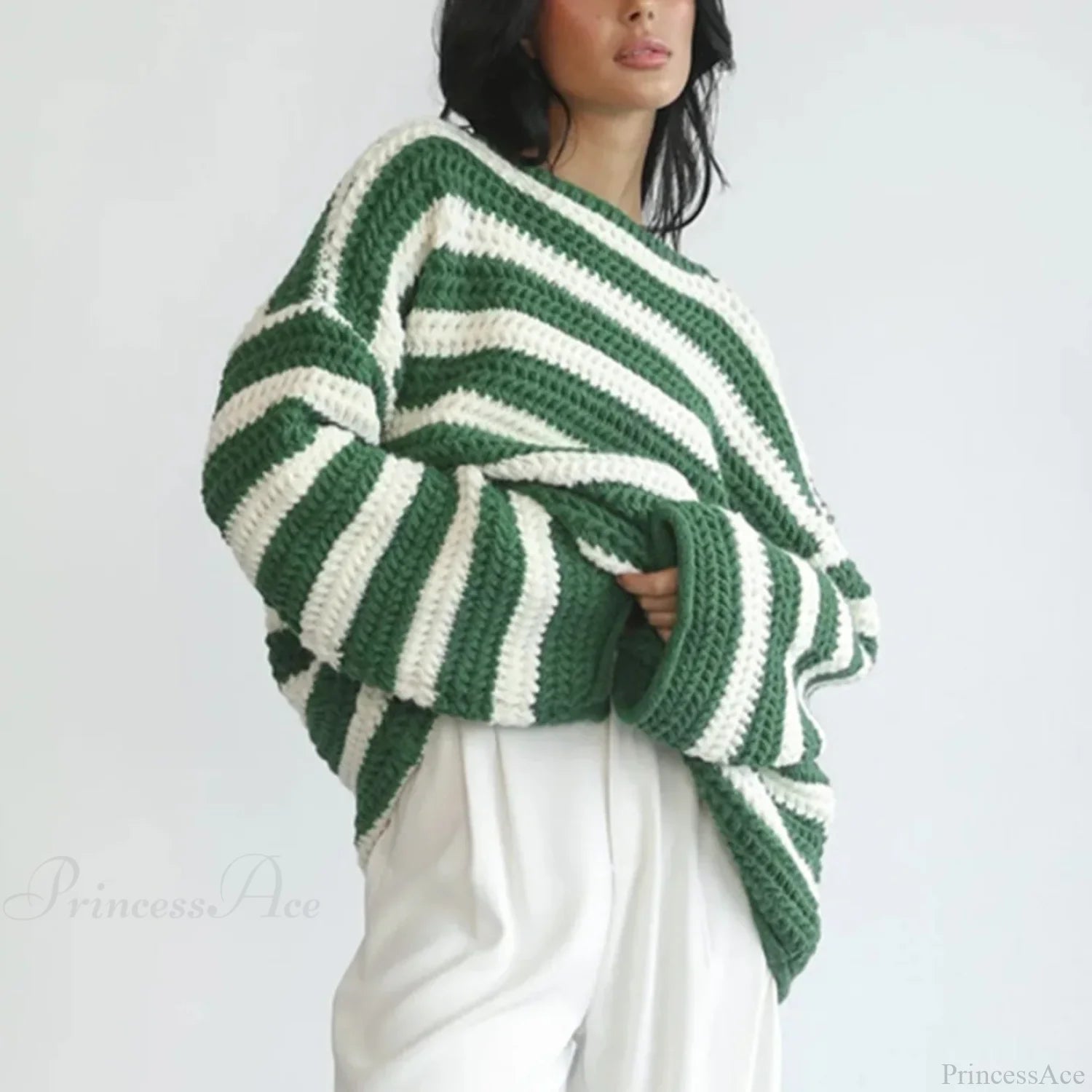 Korean Style Striped Oversized Sweater