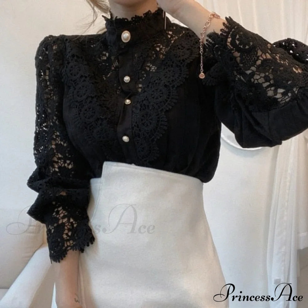 Lace Blouse Bella Xs / Black Tops & Blouses