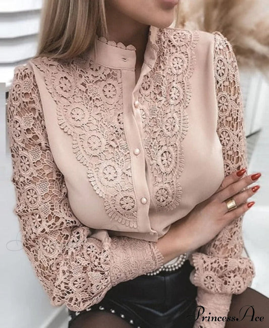 Lace Blouse - Ella S / Cream Tops & Blouses