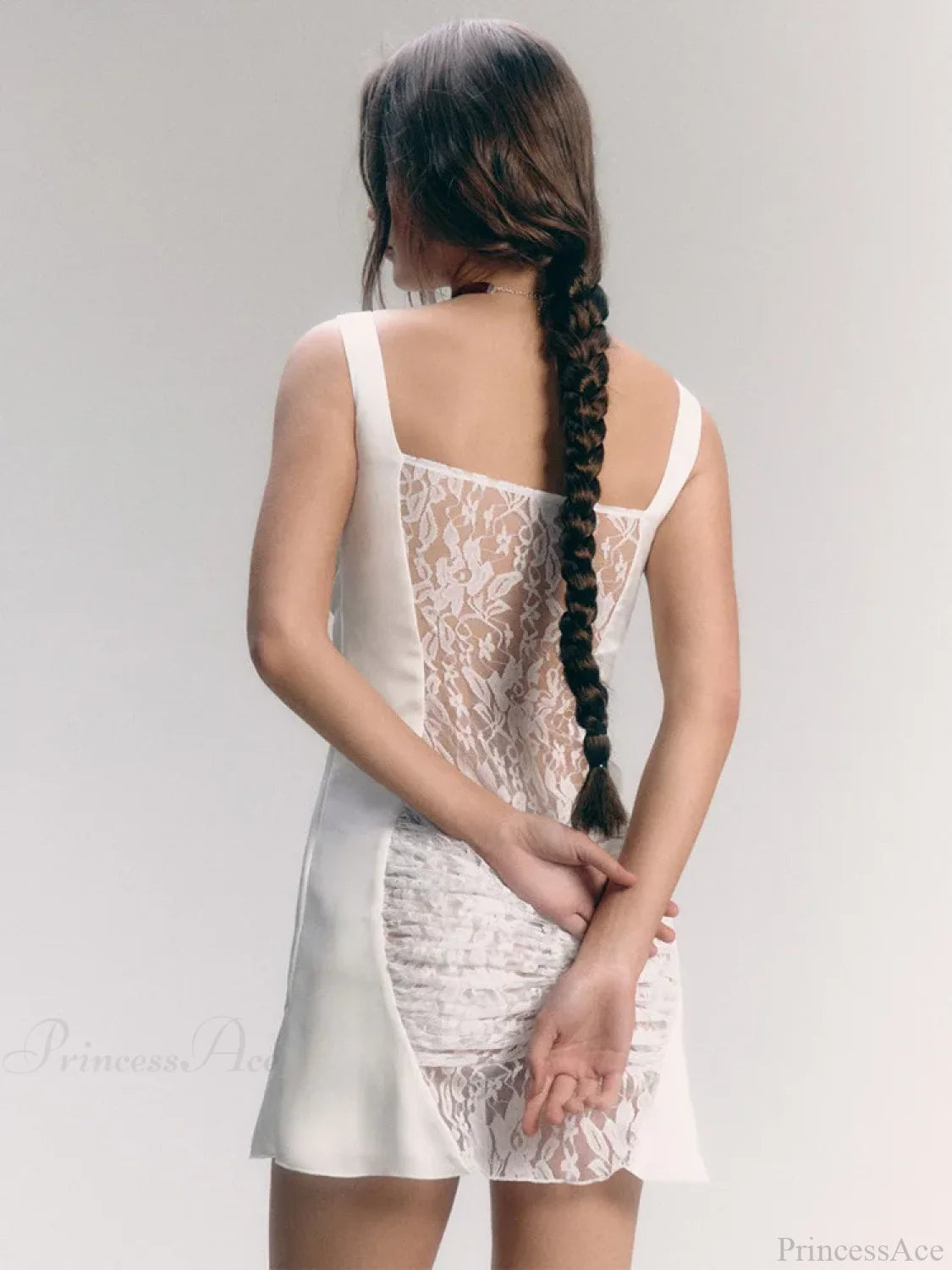 Lace Camisole Double-Layer Mini Dress minidress-250223