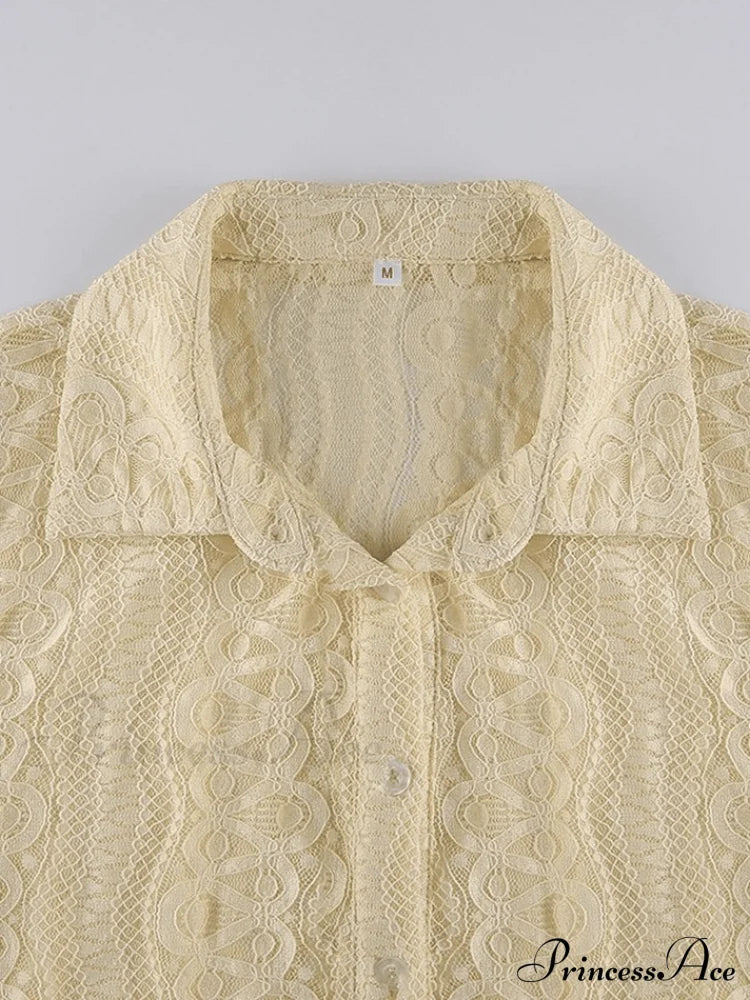 Lace Charming V-Neck Blouse Shirts