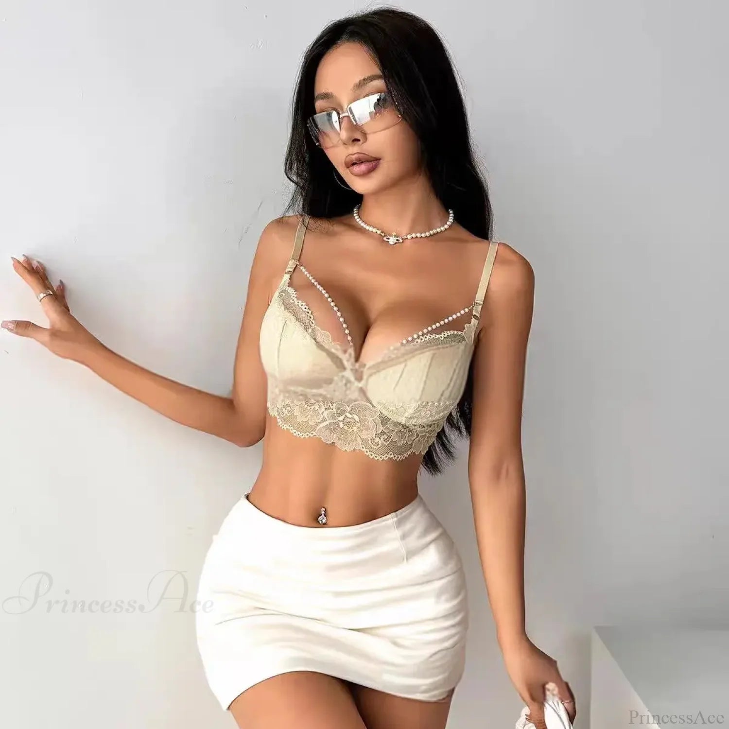 Lace Hollow Mesh Corset Spaghetti Strap Bodysuit croptop-250126