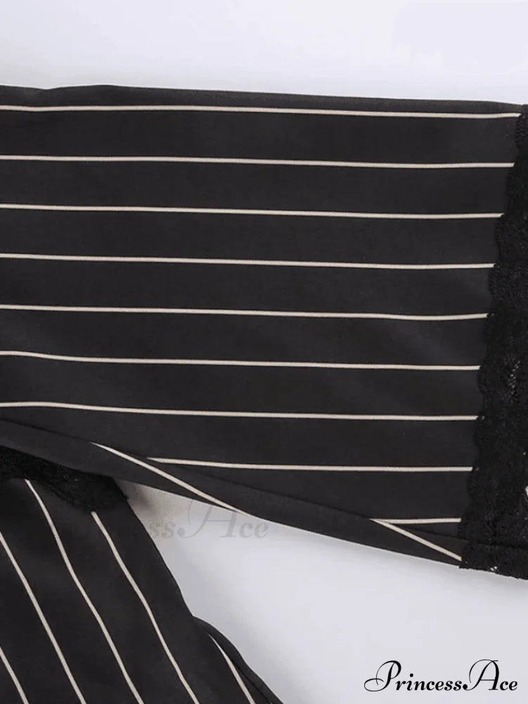 Lace Paneled Long Trendy Sleeve Crop Top Tops&Tees