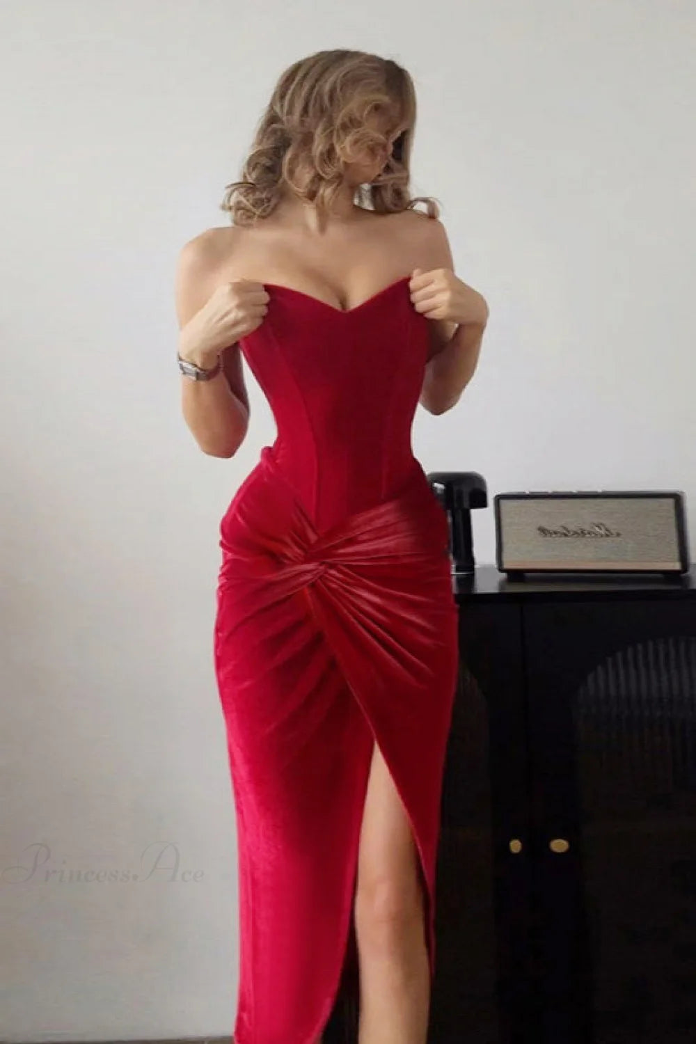 Lace Ruffled Halter Party Dress