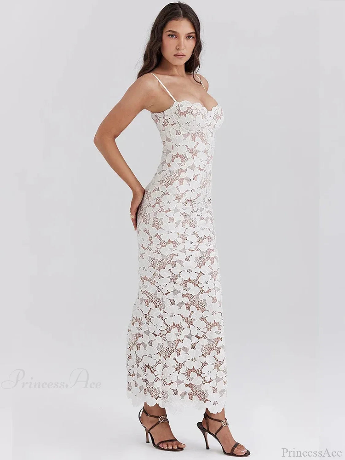 Lace Slim Bodycon Maxi Vacation Dress vacationdress-250223