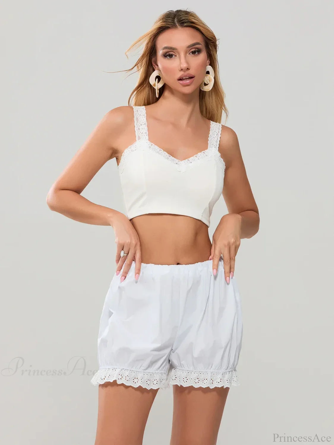 Lace Trim Harem Bloomer Short short-250223