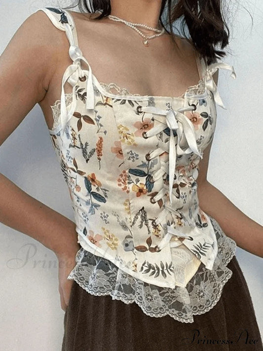 Lace Up Floral Trendy Black Mini Dress Tops&Tees