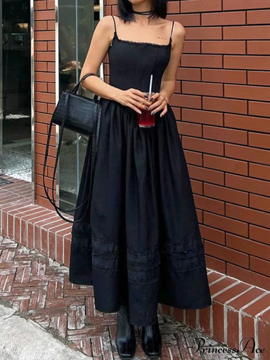 Lace Up Graceful Chiffon Cami Top Maxi Dresses