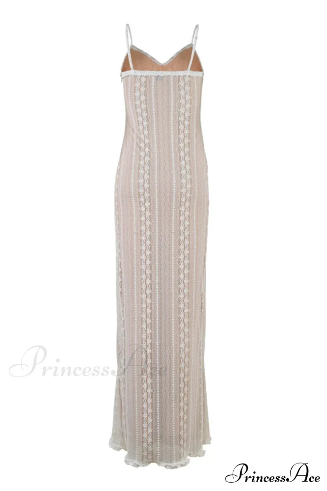 Lace V Neck Charming Slit Two-Piece Dress