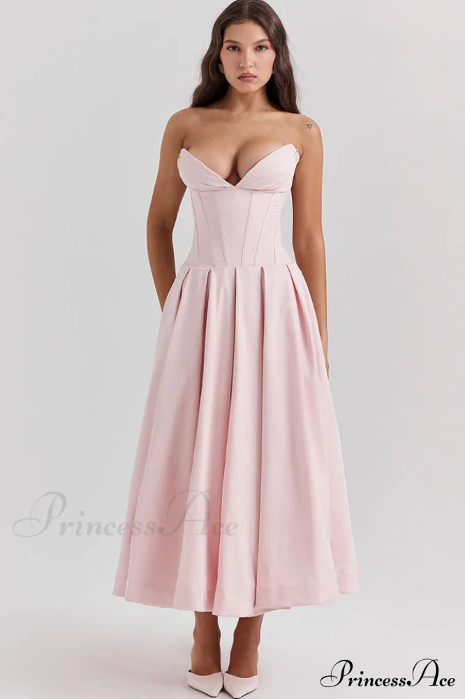 Lady Black Strapless Midi Dress | Dress In Beauty