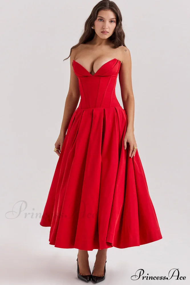 Lady Black Strapless Midi Dress | Dress In Beauty