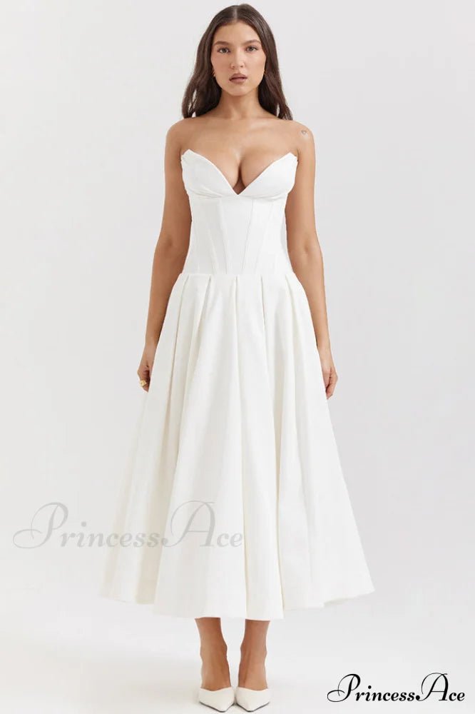 Lady Black Strapless Midi Dress | Dress In Beauty